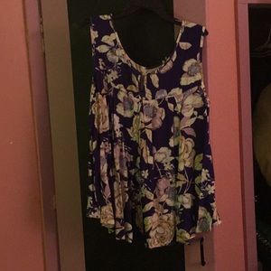 Blue floral blouse
